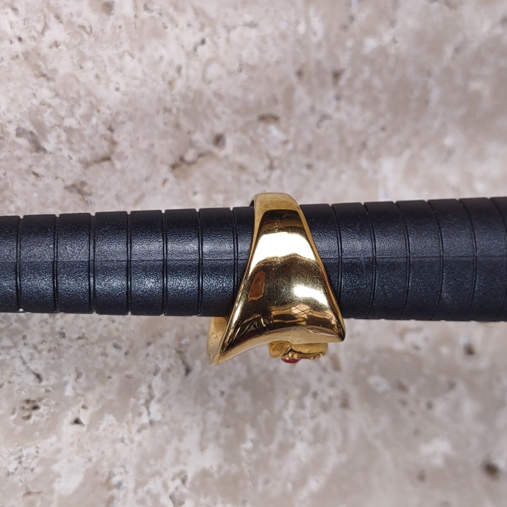 Rustic Cuff Gold Folded Band Ring - Picture 6 of 7